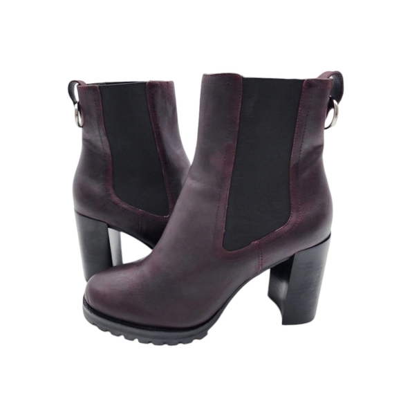 Paige Natasha Bootie Wine Leather Heel Ankle Women's Size 8.5 New Boot P… - Picture 1 of 14